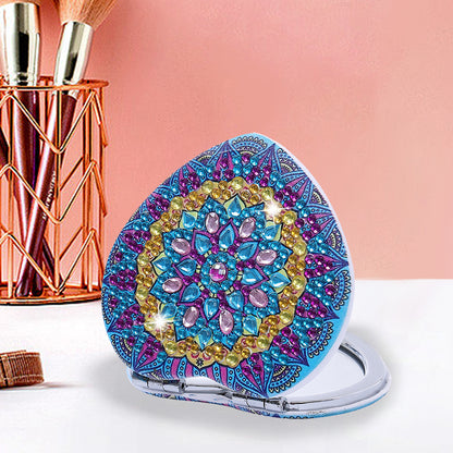 DIY Crystal Diamond Mirror Portable Mandala Art Craft Set Pocket Mirror for Girl