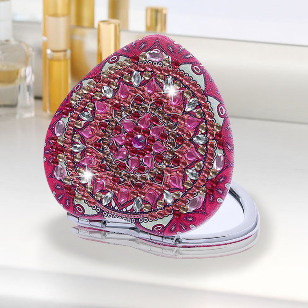 DIY Crystal Diamond Mirror Portable Mandala Art Craft Set Pocket Mirror for Girl