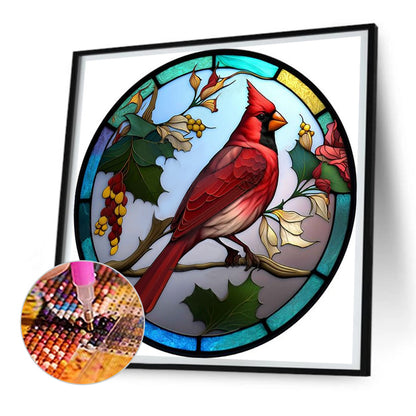 Cardinal Glass Painting Cardinal - Full Round Drill Diamond Painting 30*30CM