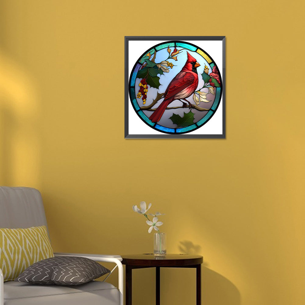 Cardinal Glass Painting Cardinal - Full Round Drill Diamond Painting 30*30CM