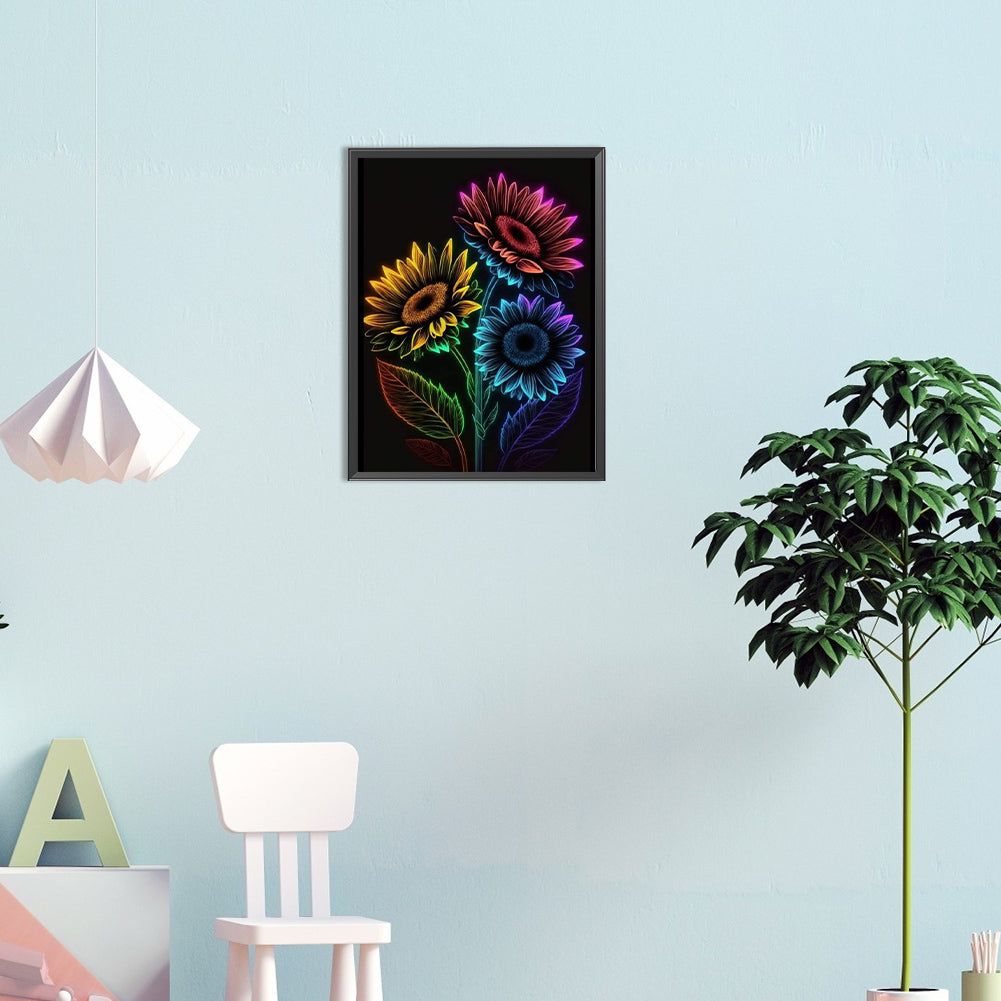 Luminous Sunflower Series - Full Round Drill Diamond Painting 30*40CM