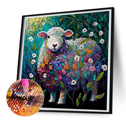 Flower Sheep - Full Round Drill Diamond Painting 30*30CM