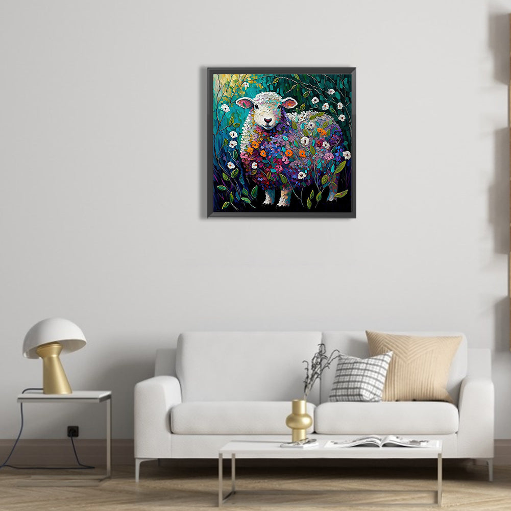 Flower Sheep - Full Round Drill Diamond Painting 30*30CM