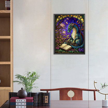 Color Dragon Reading - Full Round Drill Diamond Painting 30*40CM