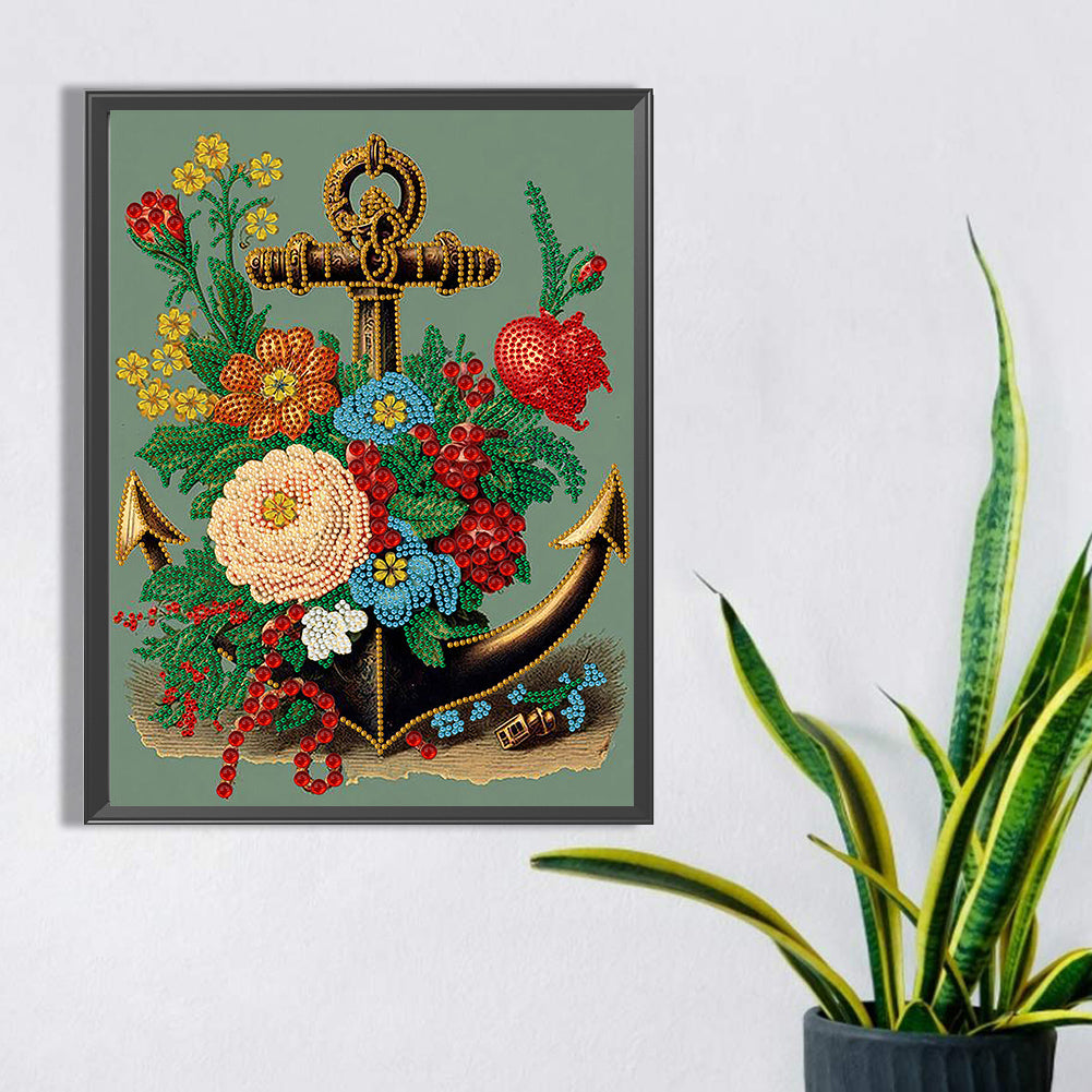 Blossom Anchor - Special Shaped Drill Diamond Painting 30*40CM