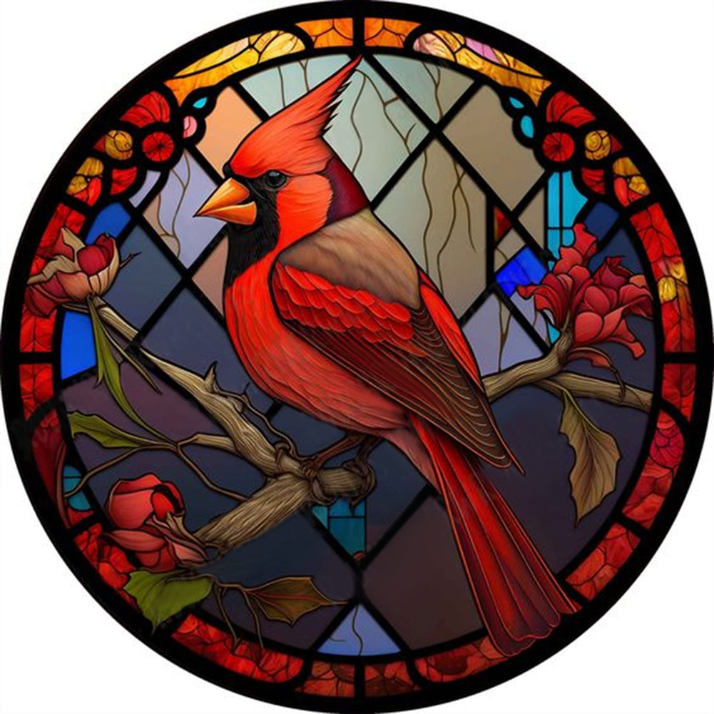 Cardinal Glass Painting Cardinal - Full Round Drill Diamond Painting 30*30CM