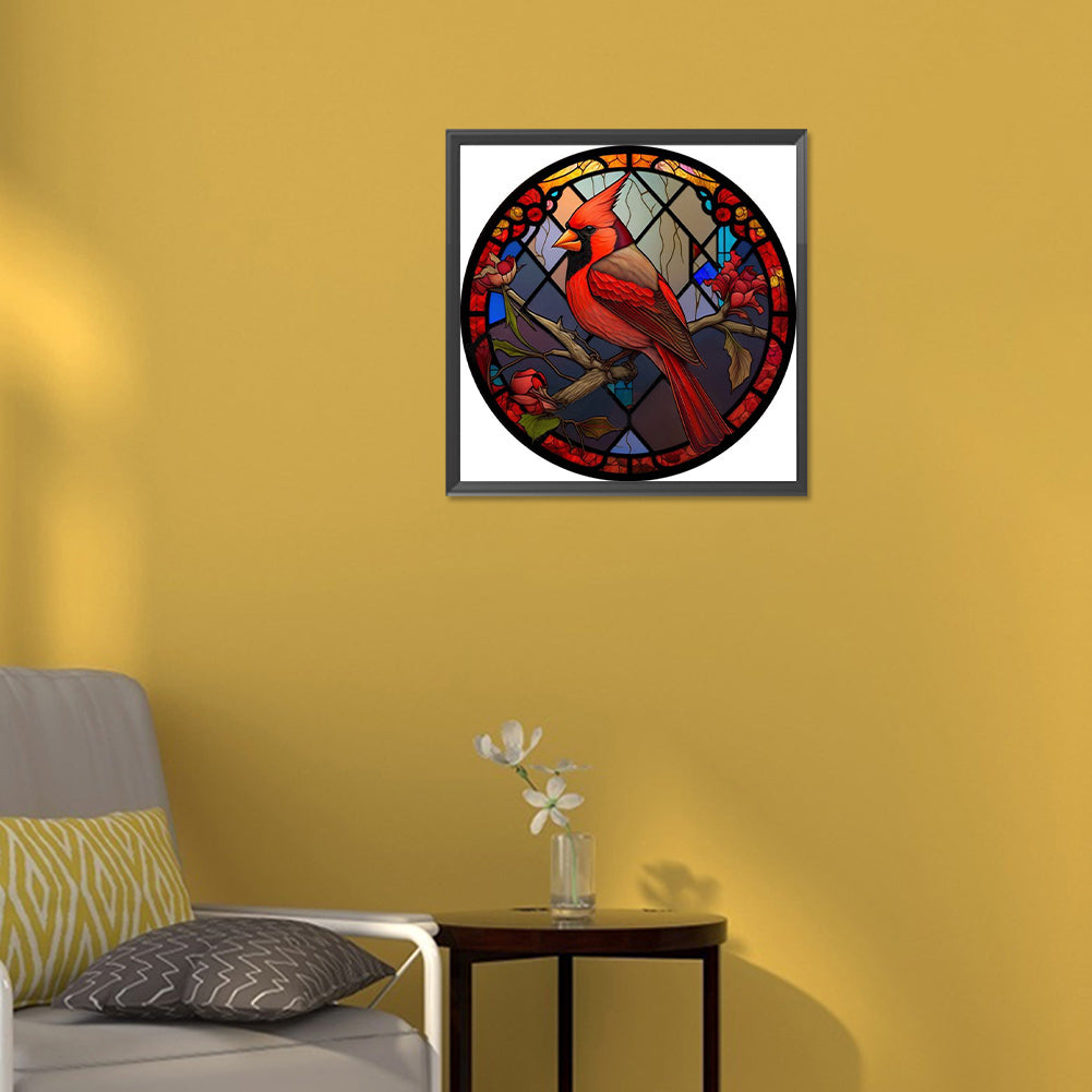 Cardinal Glass Painting Cardinal - Full Round Drill Diamond Painting 30*30CM