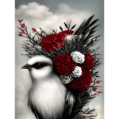 Black And White Crow - Full Round Drill Diamond Painting 30*40CM