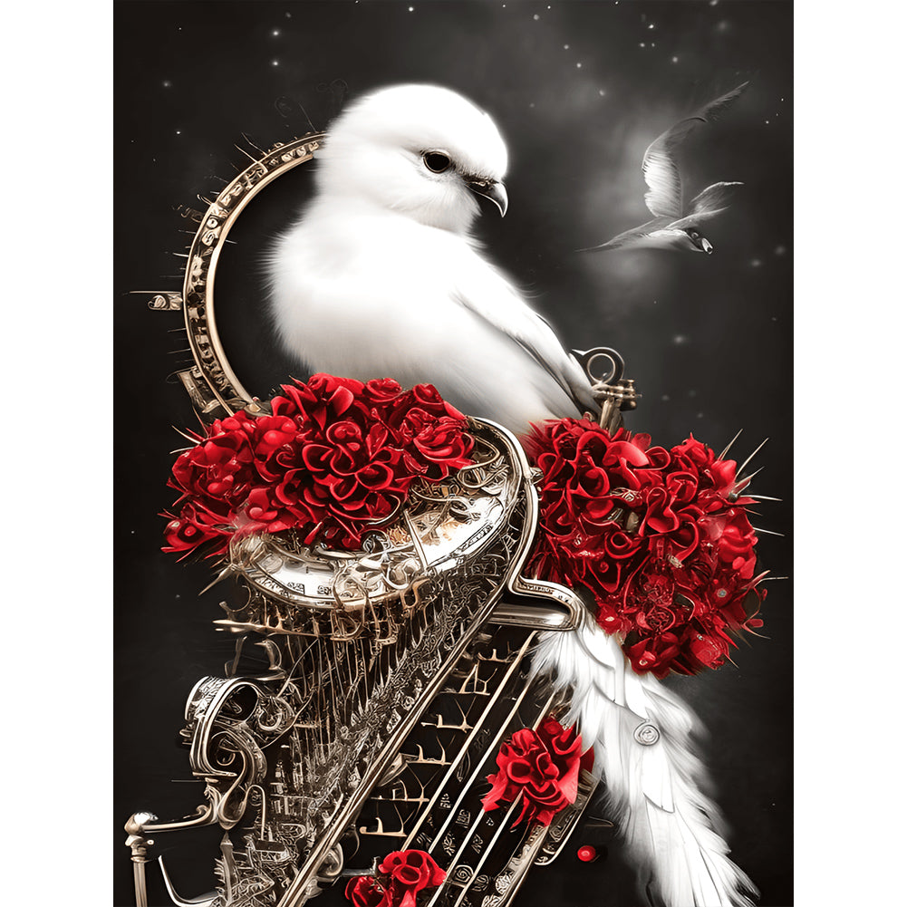 Black And White Crow - Full Round Drill Diamond Painting 30*40CM