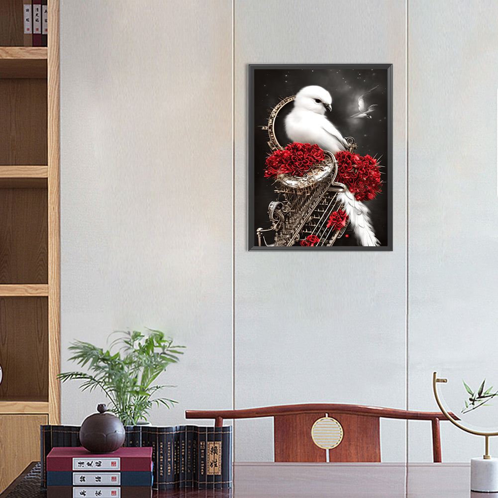 Black And White Crow - Full Round Drill Diamond Painting 30*40CM