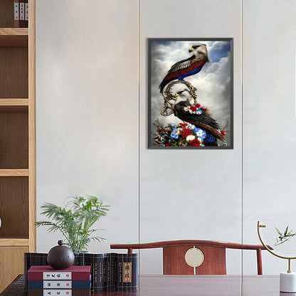 Black And White Crow - Full Round Drill Diamond Painting 30*40CM