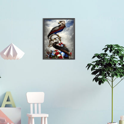 Black And White Crow - Full Round Drill Diamond Painting 30*40CM