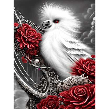 Black And White Crow - Full Round Drill Diamond Painting 30*40CM