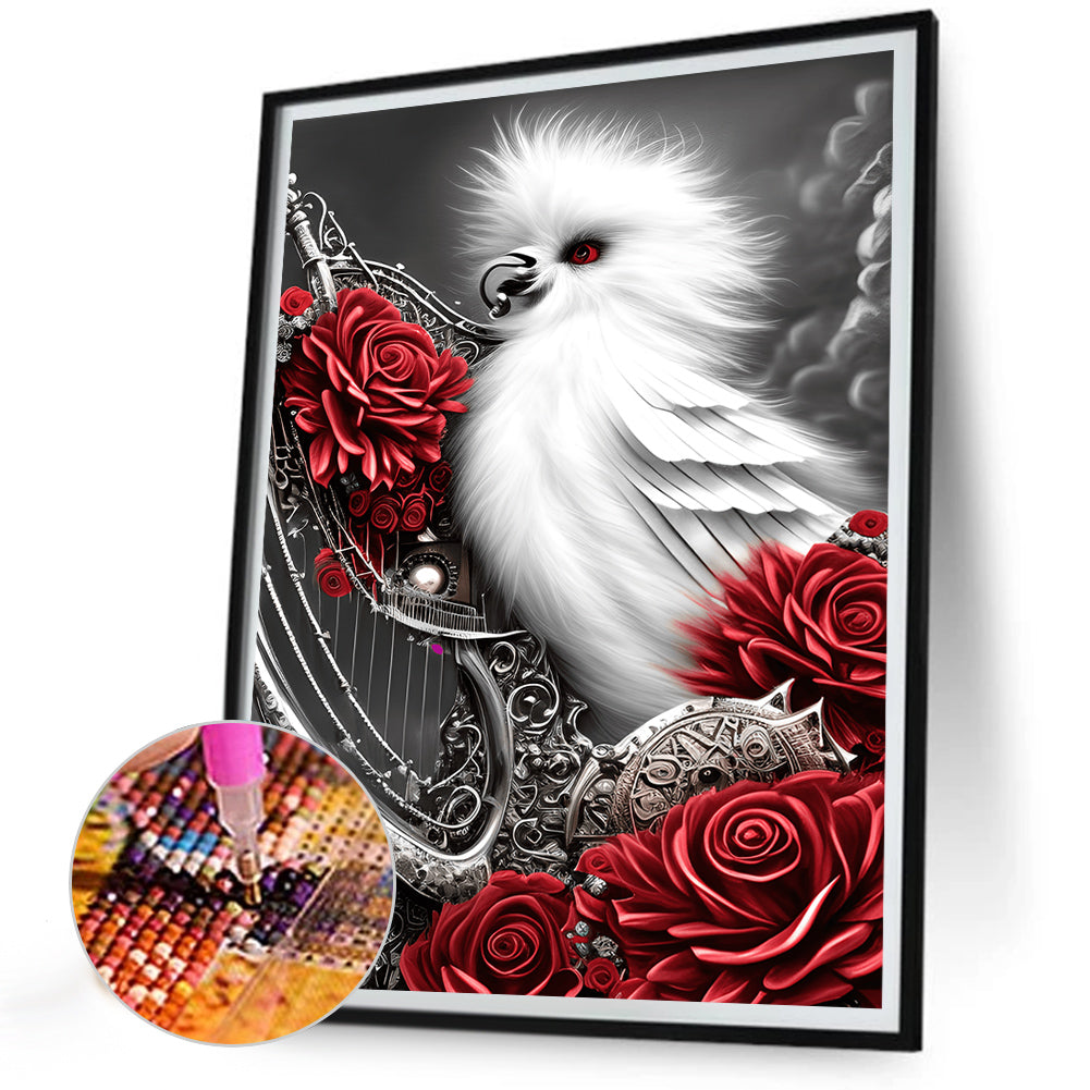 Black And White Crow - Full Round Drill Diamond Painting 30*40CM