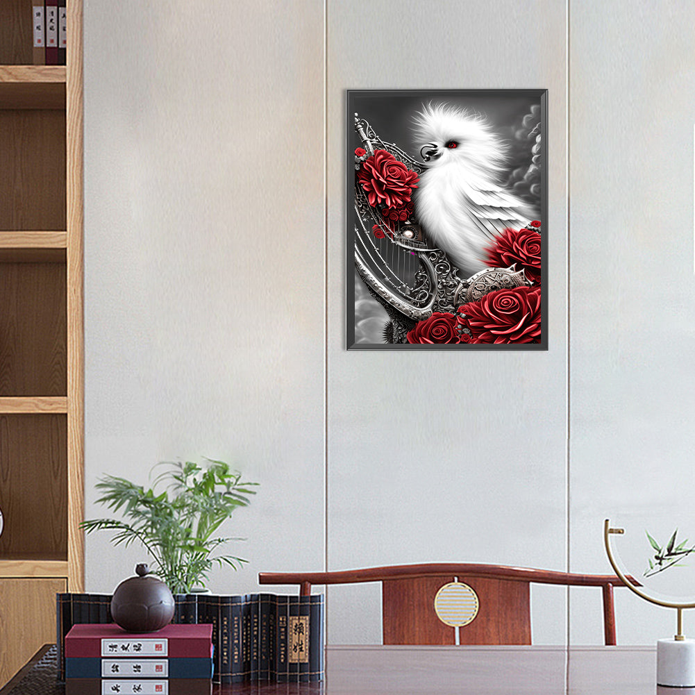 Black And White Crow - Full Round Drill Diamond Painting 30*40CM