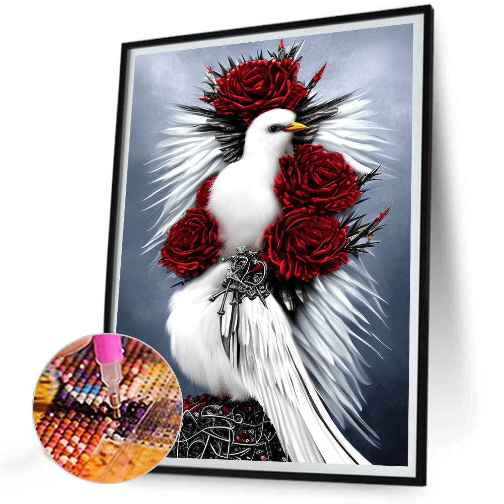 Black And White Crow - Full Round Drill Diamond Painting 30*40CM