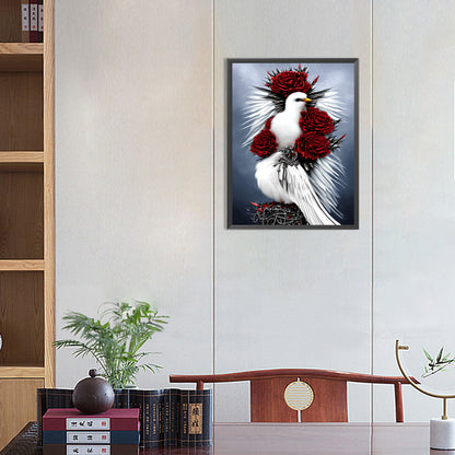 Black And White Crow - Full Round Drill Diamond Painting 30*40CM
