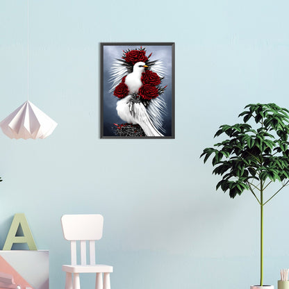 Black And White Crow - Full Round Drill Diamond Painting 30*40CM