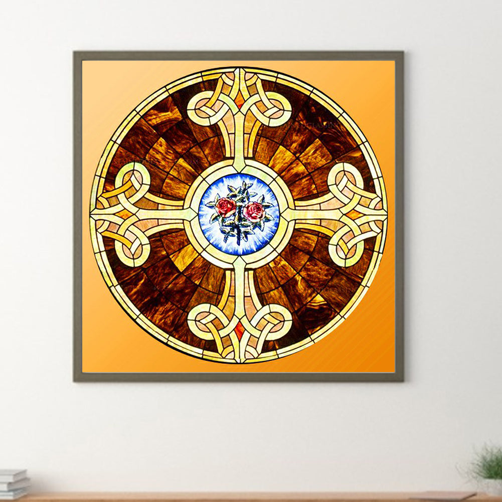 Golden Cross - Full Round Drill Diamond Painting 30*30CM