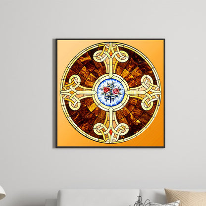 Golden Cross - Full Round Drill Diamond Painting 30*30CM