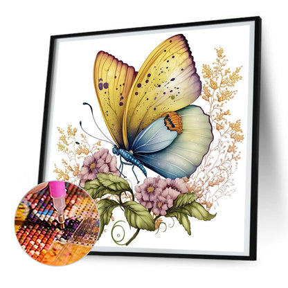 Flowers And Butterflies - Full Round Drill Diamond Painting 30*30CM