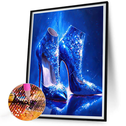 Blue High Heels - Full Round Drill Diamond Painting 30*40CM