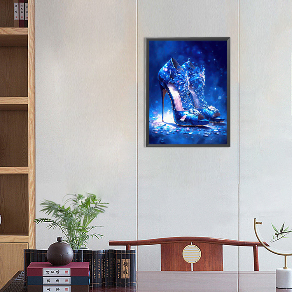 Blue High Heels - Full Round Drill Diamond Painting 30*40CM