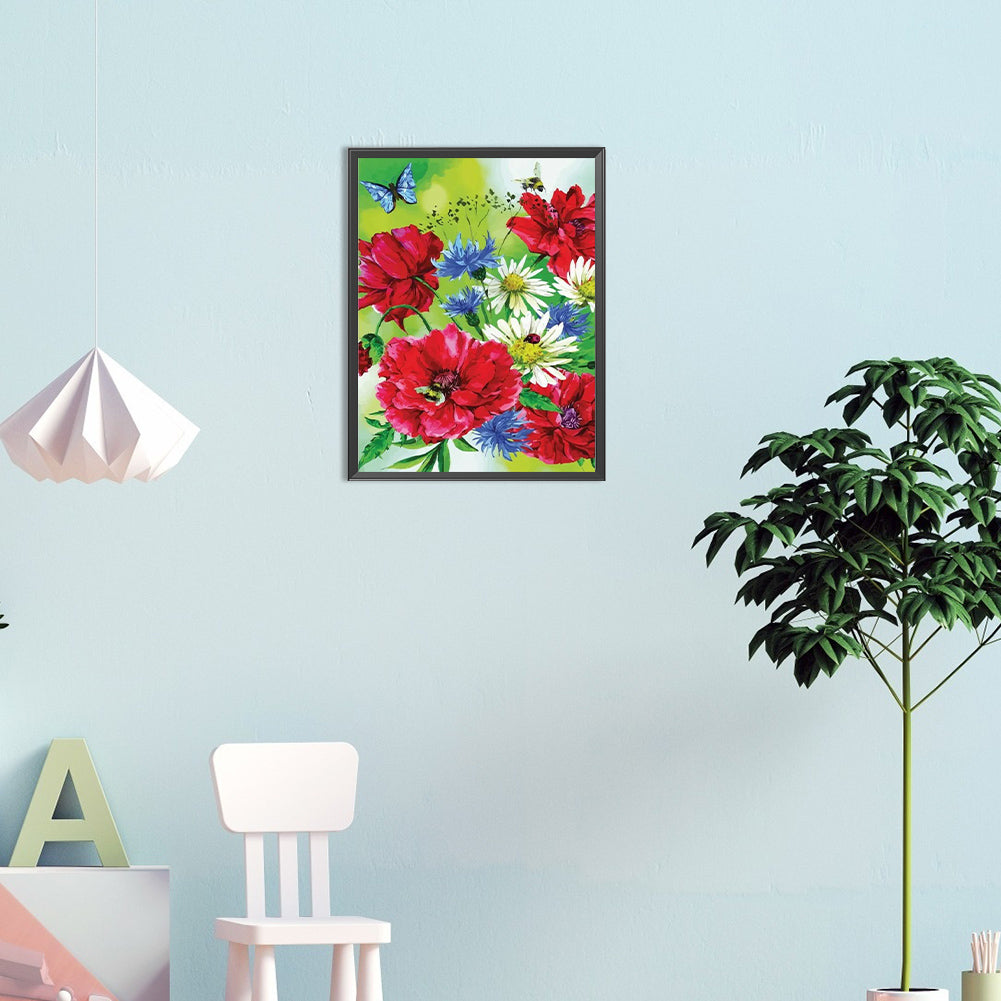 Garden Butterfly - Full Round Drill Diamond Painting 30*40CM