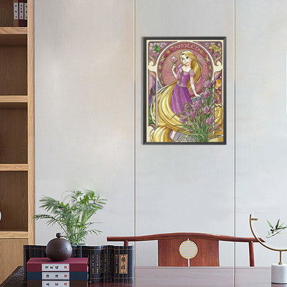 Long Hair Princess - Full Round Drill Diamond Painting 30*40CM
