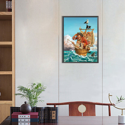 Pirate Ship - Full Round Drill Diamond Painting 30*40CM