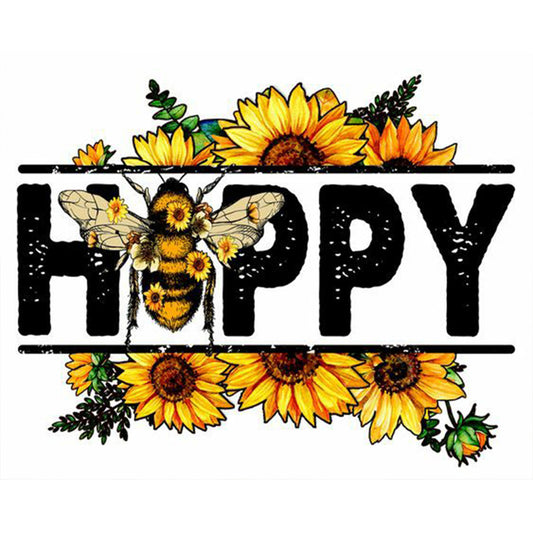 Bee Calligraphy And Painting - Full Round Drill Diamond Painting 50*40CM