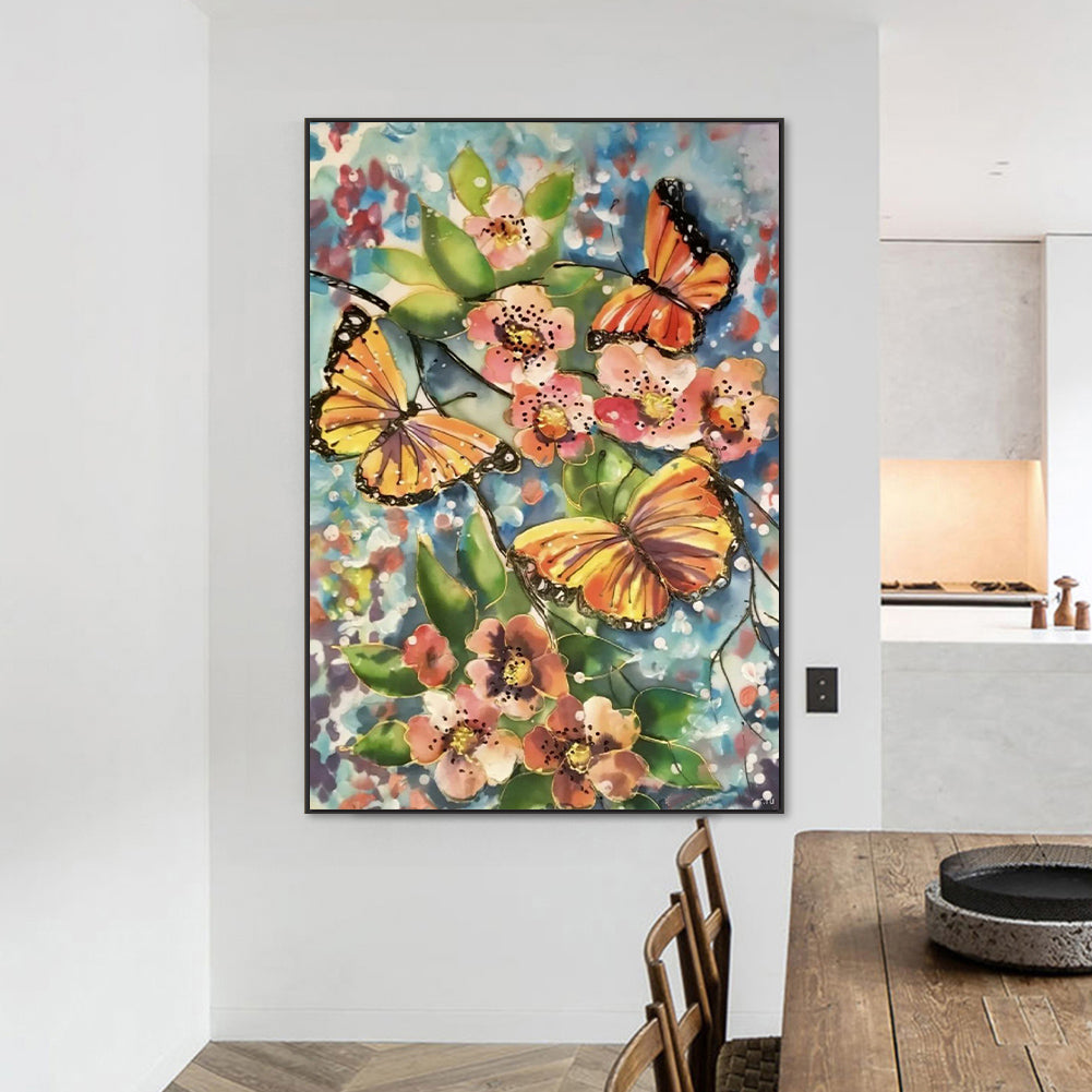 Butterflies Flying - Full Round Drill Diamond Painting 50*70CM