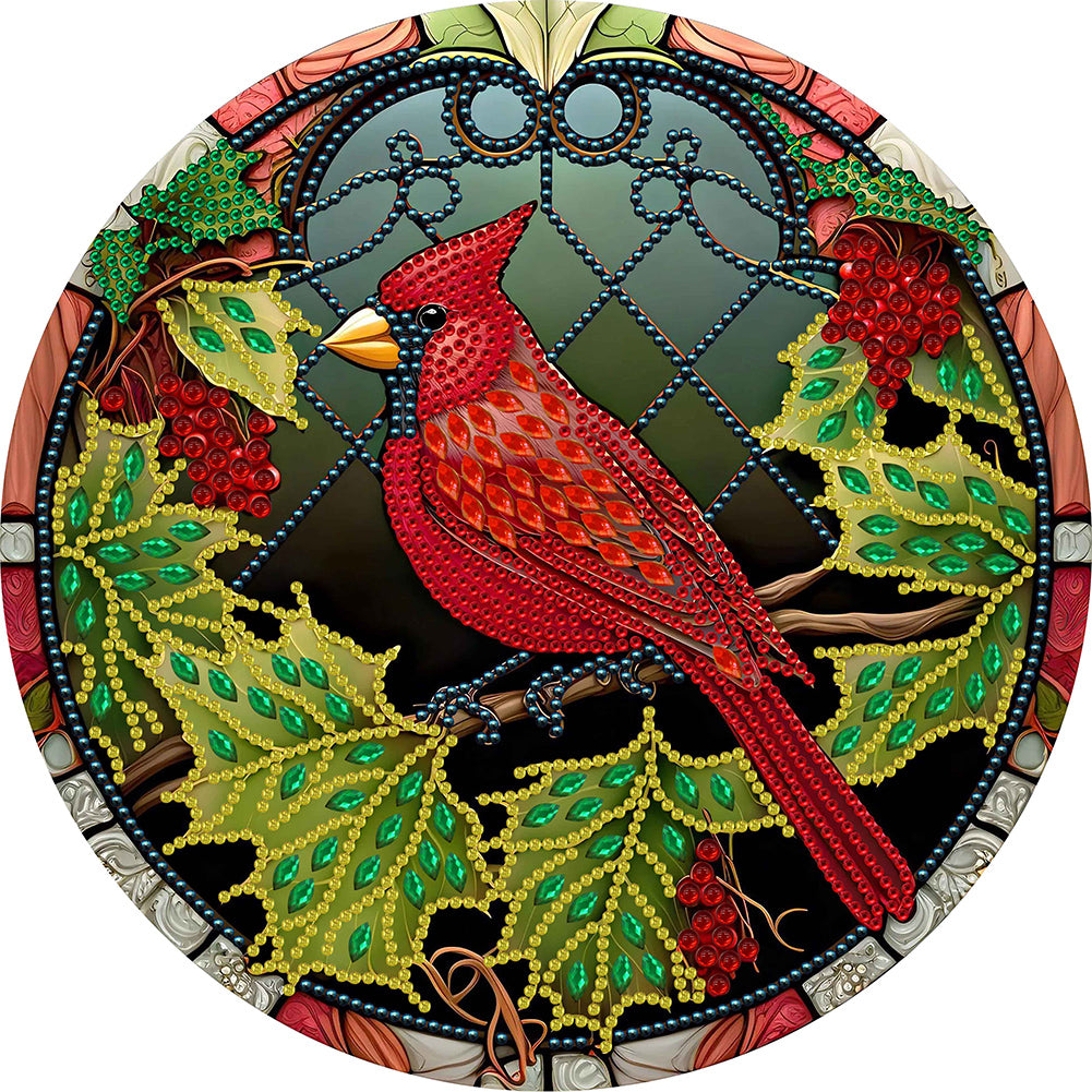 Cardinal Glass Painting Cardinal - Special Shaped Drill Diamond Painting 30*30CM