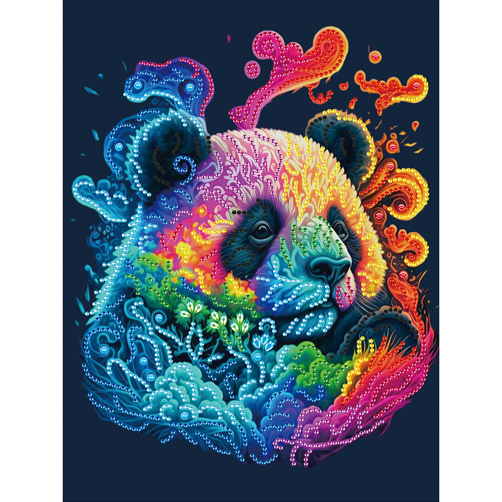 Colorful Panda - Special Shaped Drill Diamond Painting 30*40CM