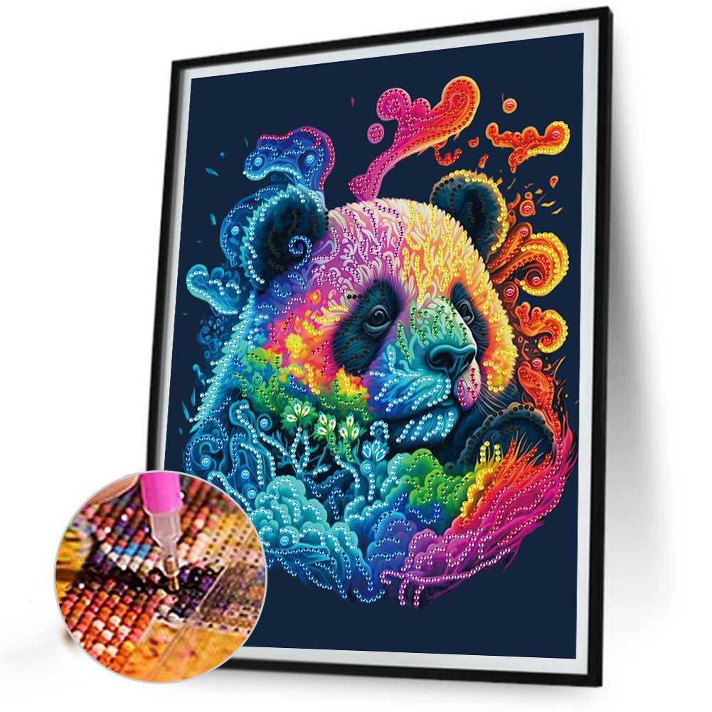 Colorful Panda - Special Shaped Drill Diamond Painting 30*40CM