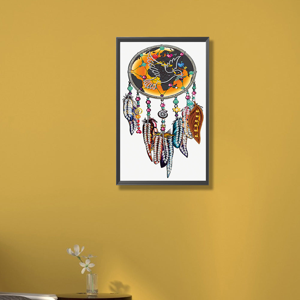 Peace Dream Catcher - Special Shaped Drill Diamond Painting 30*50CM