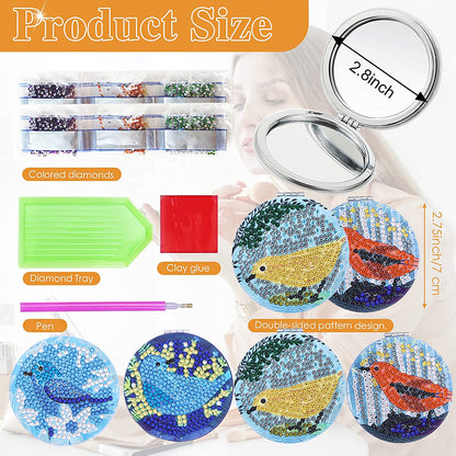 DIY Crystal Diamond Mirror Art Craft Set Paint by Number Kits for Adult and Kids