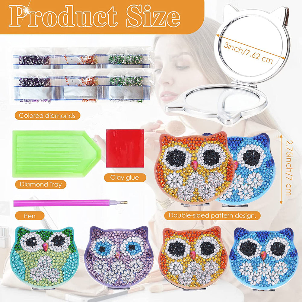 DIY Crystal Diamond Mirror Art Craft Set Paint by Number Kits for Adult and Kids