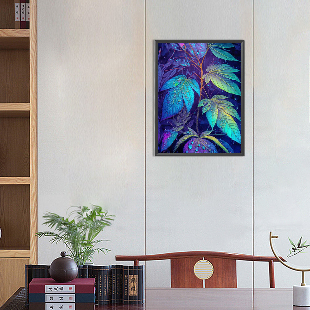 Monstera Leaves - Full Round Drill Diamond Painting 30*40CM