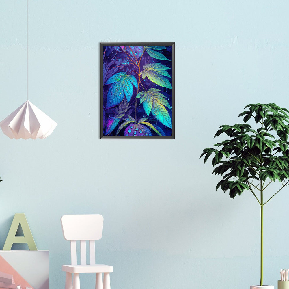 Monstera Leaves - Full Round Drill Diamond Painting 30*40CM