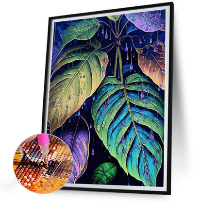 Monstera Leaves - Full Round Drill Diamond Painting 30*40CM