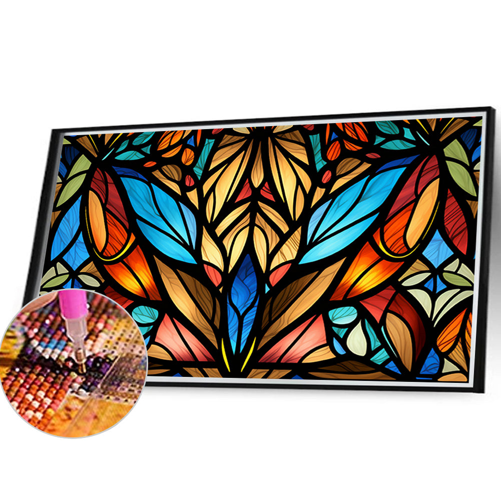 Line Glass Painting - Full Round Drill Diamond Painting 40*30CM