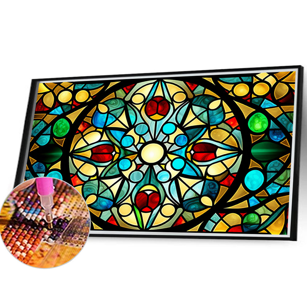 Line Glass Painting - Full Round Drill Diamond Painting 40*30CM