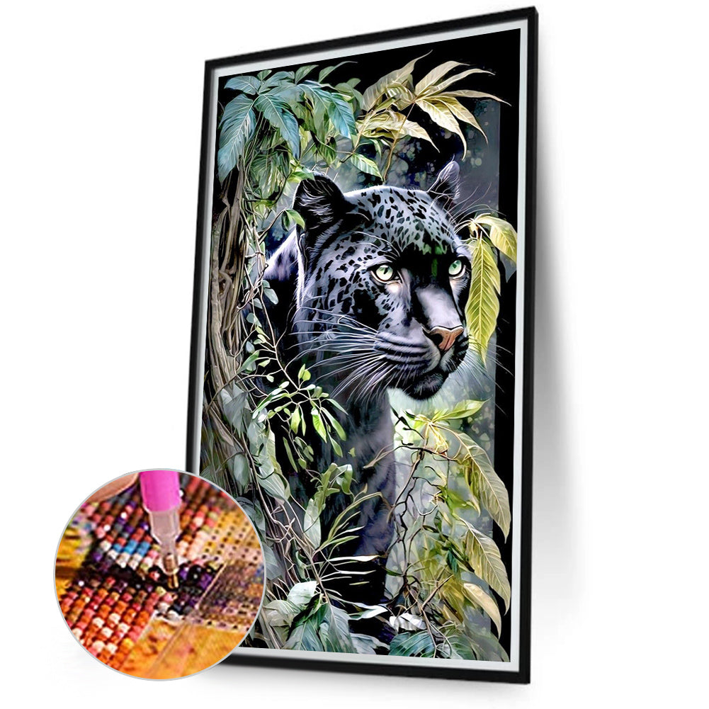 Jungle Panther - Full Round Drill Diamond Painting 40*70CM