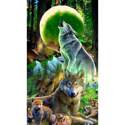 Pack Of Wolves - Full Round Drill Diamond Painting 40*70CM