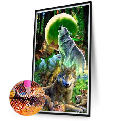 Pack Of Wolves - Full Round Drill Diamond Painting 40*70CM