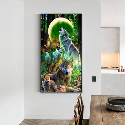 Pack Of Wolves - Full Round Drill Diamond Painting 40*70CM