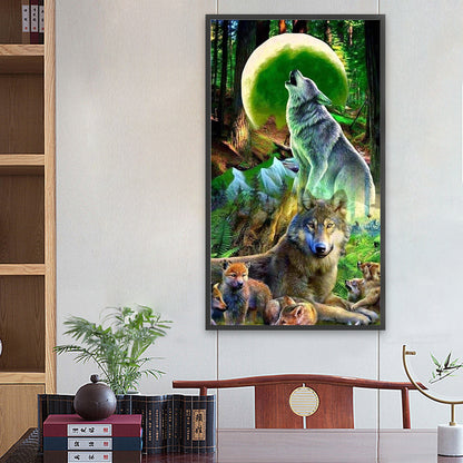 Pack Of Wolves - Full Round Drill Diamond Painting 40*70CM
