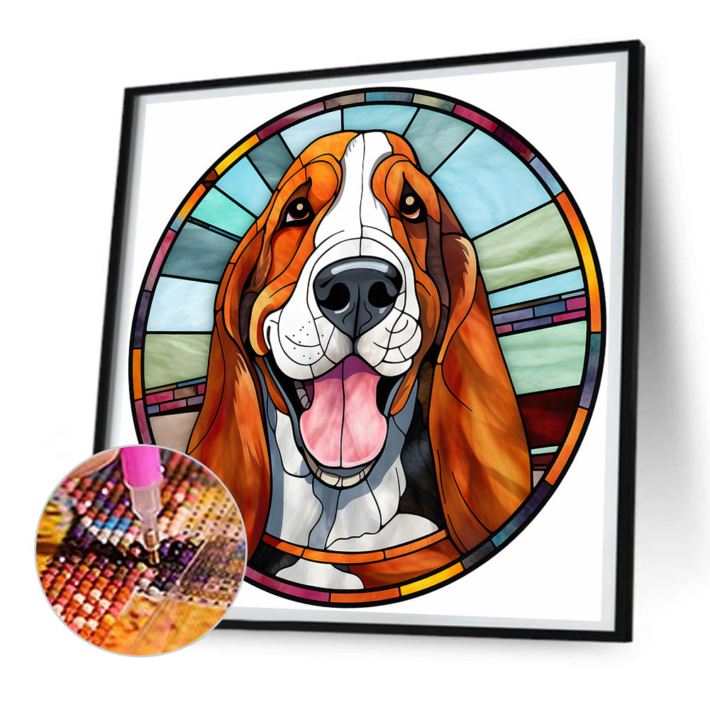 Dog Glass Painting - Full Round Drill Diamond Painting 30*30CM