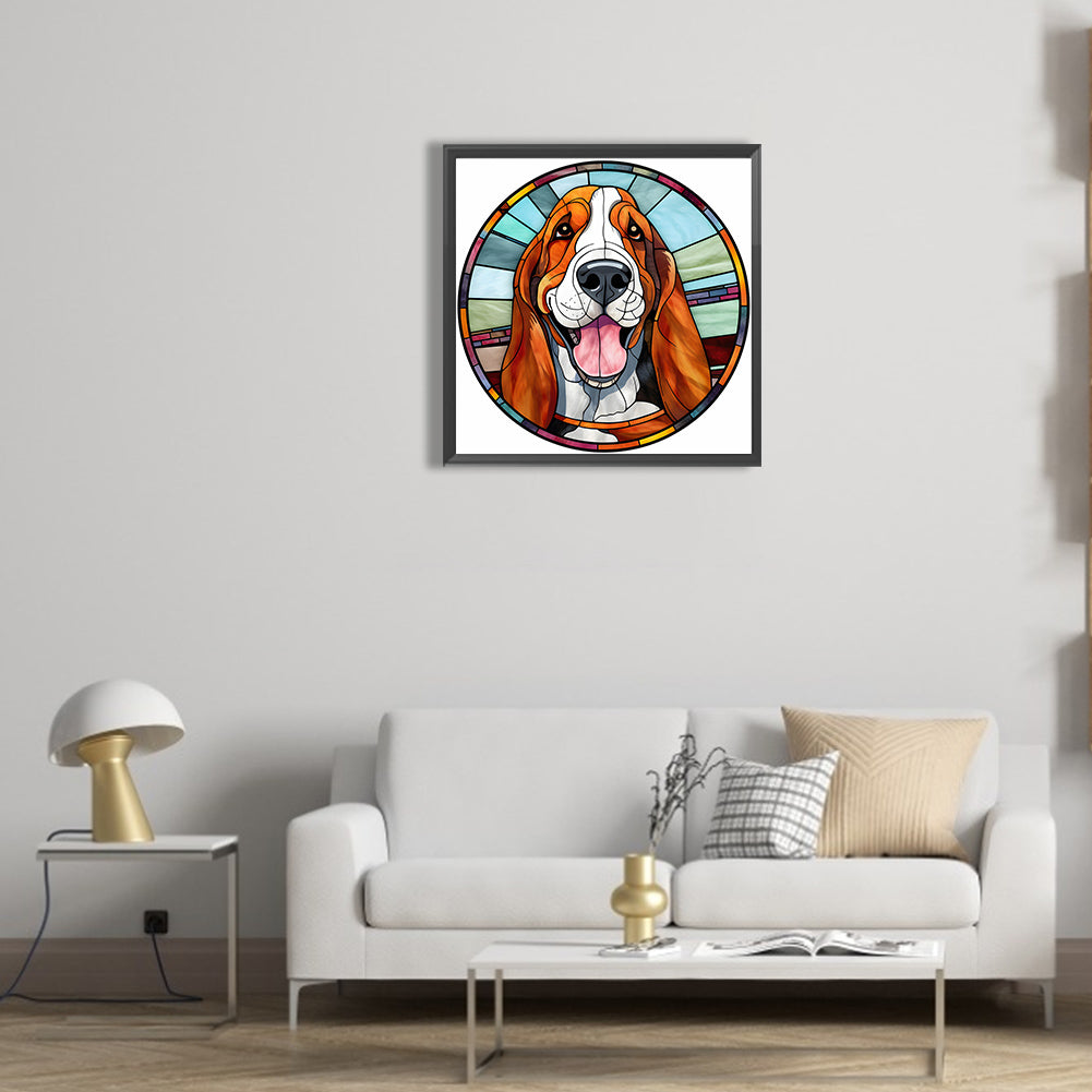 Dog Glass Painting - Full Round Drill Diamond Painting 30*30CM